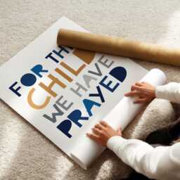 For This Child I Have Prayed, Christian Wall Art, Bible Verse Prints, Boys Bedroom Decor, Baby Shower Gift, Boys Nursery Blue - thumbnail 3