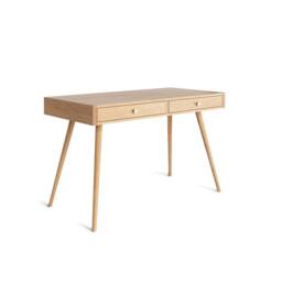 Mid Century Modern Oak Desk With Drawers, Solid Wood Study - thumbnail 2