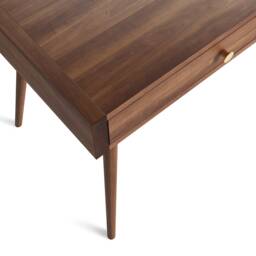 Mid Century Modern Oak Desk With Drawers, Solid Wood Study - thumbnail 4