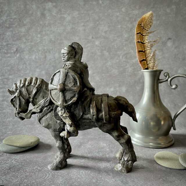 Hand Cast Bronze Knight Chess Piece Sculpture Fantasy Art By Kindrie Grove - image 1