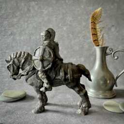 Hand Cast Bronze Knight Chess Piece Sculpture Fantasy Art By Kindrie Grove - thumbnail 1
