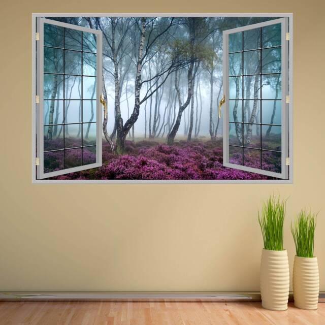 Foggy Forest Trees Wall Decal Sticker Mural Poster Print Art Home Office Decor Kp31 - image 1