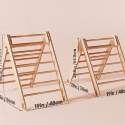 Foldable Climbing Triangle With Slide, Toddler Playroom, Montessori Furniture, Indoor Playground, First Christmas Gift, Wooden Play Gym - thumbnail 4