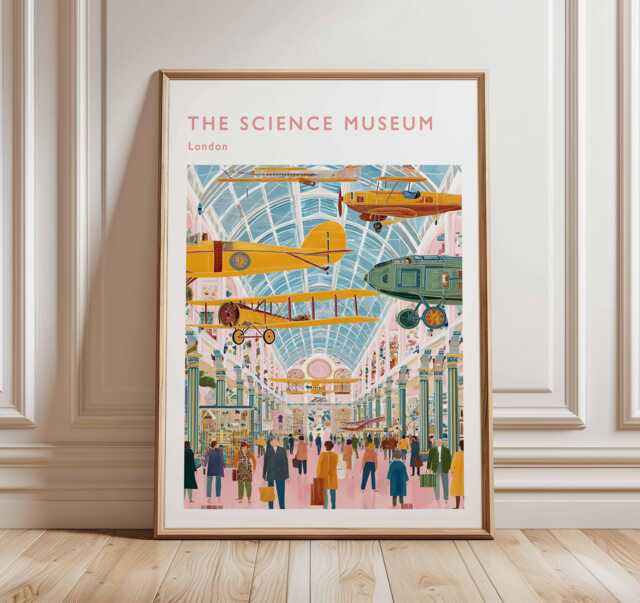 Science Museum London Travel Poster British Culture Wall Art - image 1