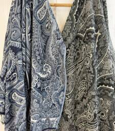 Merino Boiled Pure Wool Handmade Sofa/Bed Hygge Lounge Warm Cosy Paisley Persian Elegant Jamavar Throw - Vibrant Baroque Black Blue Hues - thumbnail 1