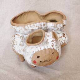 Handmade Ceramic Face Planter Multi Plant Kodama Pot - Made in Usa - thumbnail 4