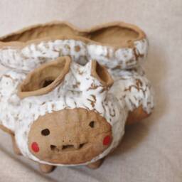 Handmade Ceramic Face Planter Multi Plant Kodama Pot - Made in Usa - thumbnail 2