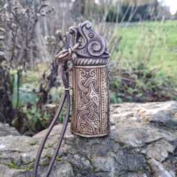 Hand Carved Red Deer Antler Viking Salt Cellar Heathen Pagan Design - thumbnail 4