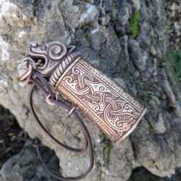 Hand Carved Red Deer Antler Viking Salt Cellar Heathen Pagan Design - thumbnail 3