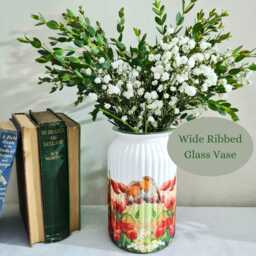 Robin & Poppy Glass Vase, in Loving Memory Floral Poppies Flower Hand Decorated - thumbnail 3