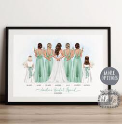 Bride Squad Print, Gift, Flower Girl, Wedding Gift For Bride, Bridesmaid Proposal - thumbnail 1