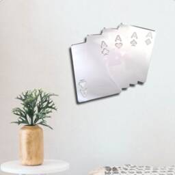 Personalized Acrylic Mirror Wall Art Engraved Playing Card Design - thumbnail 2