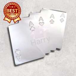 Personalized Acrylic Mirror Wall Art Engraved Playing Card Design - thumbnail 1