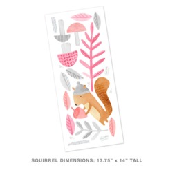 Squirrel - Fabric Wall Decal Woodland Pink Collection Mej - thumbnail 4