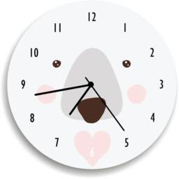 Bear Wall Clock , Kids Room Decor, Wall Decor Animal Face Clock, Black & White Nursery, Scandinavian - thumbnail 1