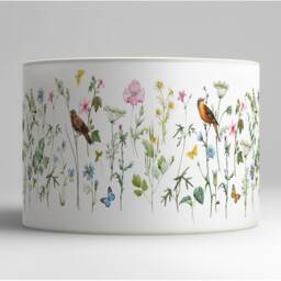 Lampshade For Table Lamp Or Pendant - Handcrafted Lampshade Flower Patterns With Birds - thumbnail 2