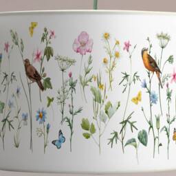 Lampshade For Table Lamp Or Pendant - Handcrafted Lampshade Flower Patterns With Birds - thumbnail 3