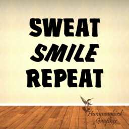 Sweat Smile Repeat Wall Decal Gym Fitness Motivation - thumbnail 2
