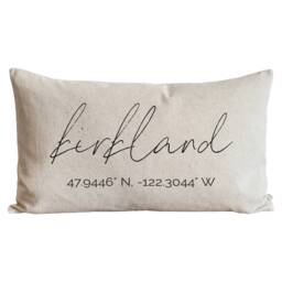 Custom City Coordinates Pillow Cover - Lumbar 16 X 26 Location Everyday Decor New Home Moving Gift Throw - thumbnail 1
