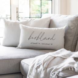 Custom City Coordinates Pillow Cover - Lumbar 16 X 26 Location Everyday Decor New Home Moving Gift Throw - thumbnail 2