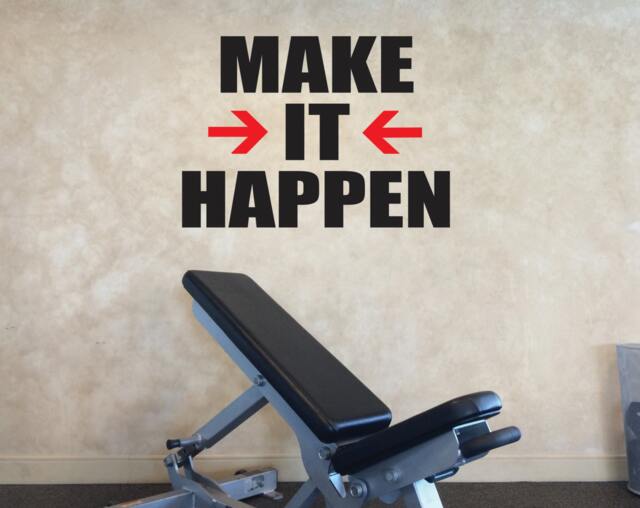 Gym Wall Decor, Classroom Make It Happen Decal - image 1