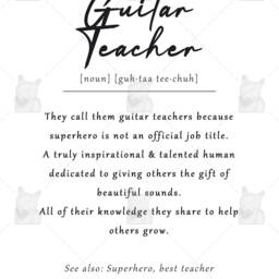 Guitar Teacher Definition Print, Guitar Gift, Tutor Home Decor, Music Room Thanks - thumbnail 2