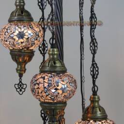 5 Ball Turkish Mosaic Floor Lamp With Large Globes, Lambader - thumbnail 3