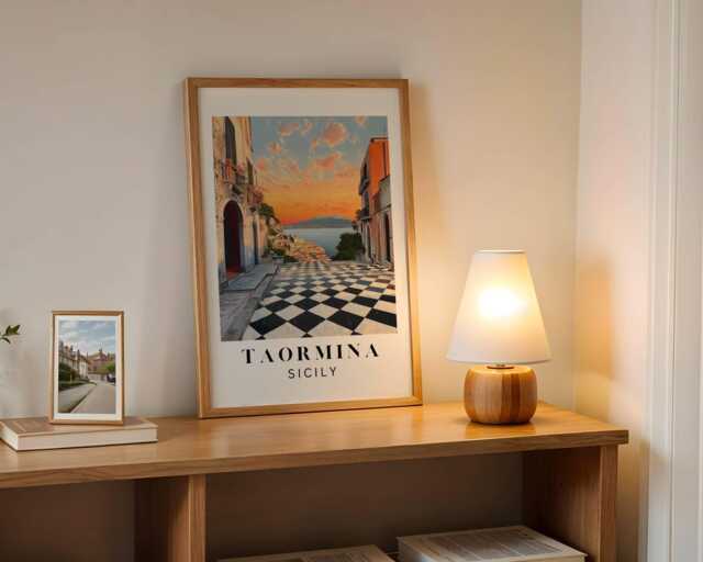 Taormina Sicily Wall Art Print - Stunning Landscape Of Sicily, Mediterranean Decor, Perfect For Travel Lovers & Italy Enthusiasts - image 1