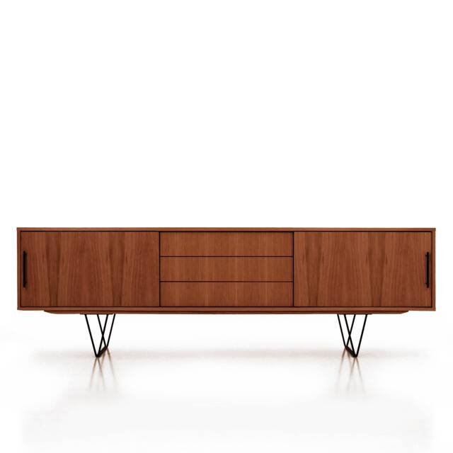 Mid-Century Sideboard, Dresser, Commode, Credenza Made Of Oak Vaneer - Teak Colour Livlo T-S02 - image 1