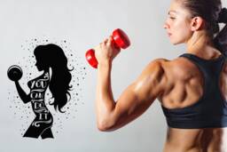 Fitness Woman Silhouette Wall Decal Motivational Gym Decor T718 - thumbnail 1