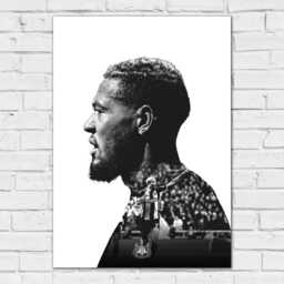 Newcastle United Joelinton Black & White Portrait Print - thumbnail 2