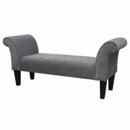 Handmade Grey Velvet Window Bench - British Custom Chaise Settle - thumbnail 1