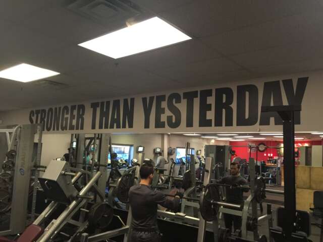 Fitness Wall Decal Quote, Inspirational Quote Decal, Stronger Than Yesterday 136 - image 1