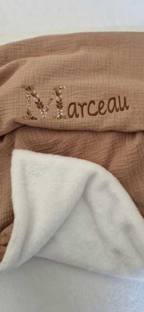 Ultra Soft Customizable Baby Blanket in Cotton Gauze - Baby Blanket With First Name Birth Gift Birthday - image 1