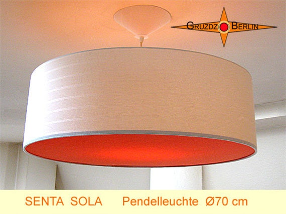 Beige Pendant Lamp Senta Sola Hanging With Orange Diffuser - image 1