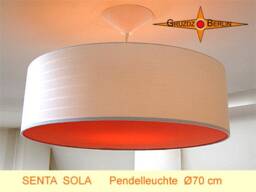 Beige Pendant Lamp Senta Sola Hanging With Orange Diffuser