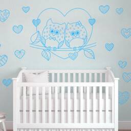 Owl Family Wall Decals, Nursery Decor, Baby Shower Gift - thumbnail 1