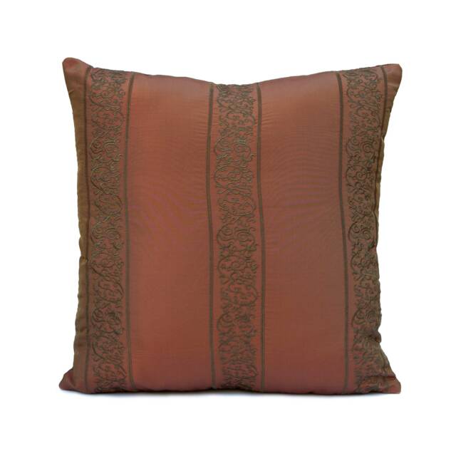 Copper, Rust Pillow, Throw Pillow Cover, Decorative Cushion Covers, Pillowcase, Accent Toss Silk, Embroidery - image 1
