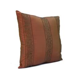 Copper, Rust Pillow, Throw Pillow Cover, Decorative Cushion Covers, Pillowcase, Accent Toss Silk, Embroidery - thumbnail 2