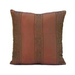 Copper, Rust Pillow, Throw Pillow Cover, Decorative Cushion Covers, Pillowcase, Accent Toss Silk, Embroidery - thumbnail 1