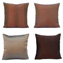 Copper, Rust Pillow, Throw Pillow Cover, Decorative Cushion Covers, Pillowcase, Accent Toss Silk, Embroidery - thumbnail 3