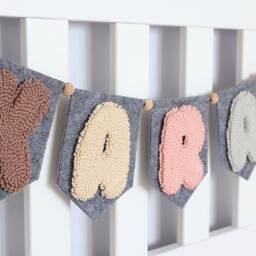 Personalized Embroidered Name Bunting, Felt Garland, Baby Shower Gift, Custom Garland Wall Hanging, Nursery Decor - thumbnail 3