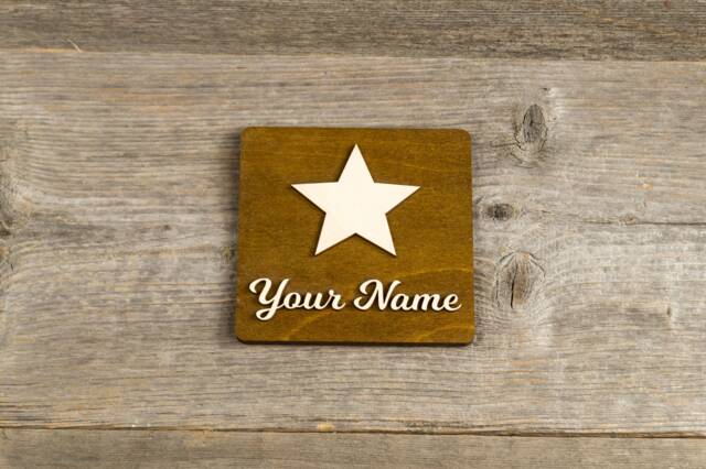 star With Your Name Decoration Wooden Sign. Door Or Wall Mounted - image 1