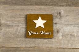 star With Your Name Decoration Wooden Sign. Door Or Wall Mounted - thumbnail 1