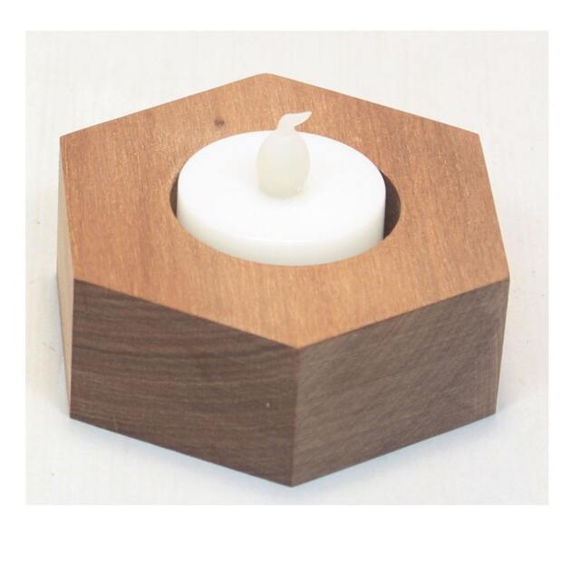 Life Is Good With The Handmade Wooden Tea Light Holder. Modern Style Table Decoration - image 1