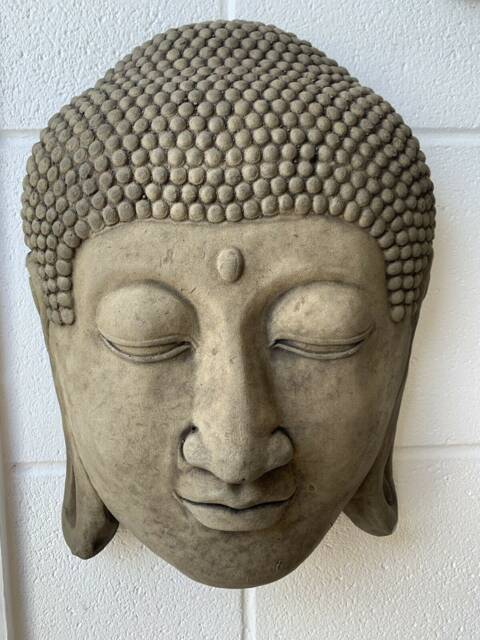 stone Garden Beautiful Lotus Buddha Face Wall Head Plaque/ Hanging Ornament - image 1