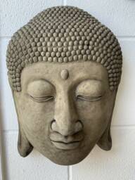 stone Garden Beautiful Lotus Buddha Face Wall Head Plaque/ Hanging Ornament - thumbnail 1