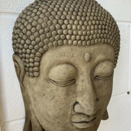 stone Garden Beautiful Lotus Buddha Face Wall Head Plaque/ Hanging Ornament - thumbnail 2