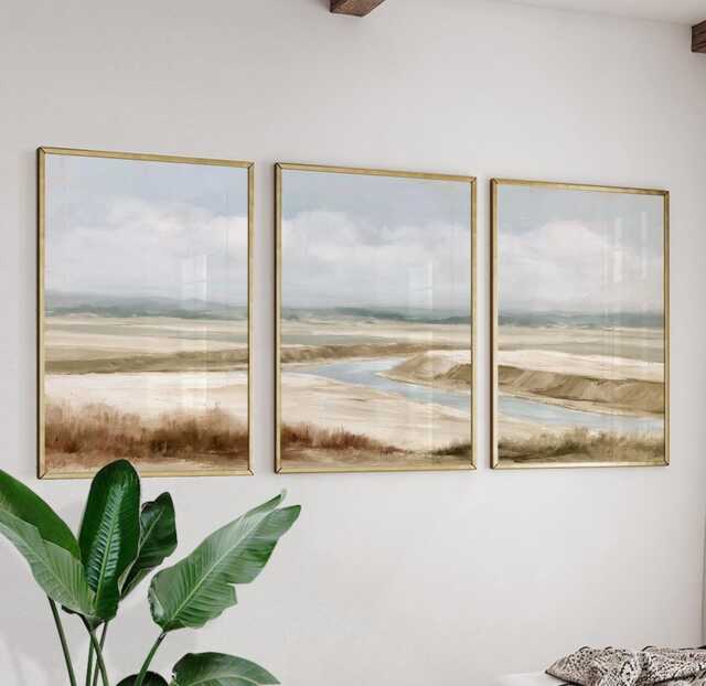 Soft Valley Poster Set, Neutral Landscape Wall Art, Abstract Prints - image 1