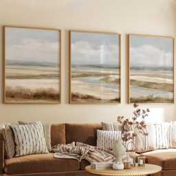 Soft Valley Poster Set, Neutral Landscape Wall Art, Abstract Prints - thumbnail 4